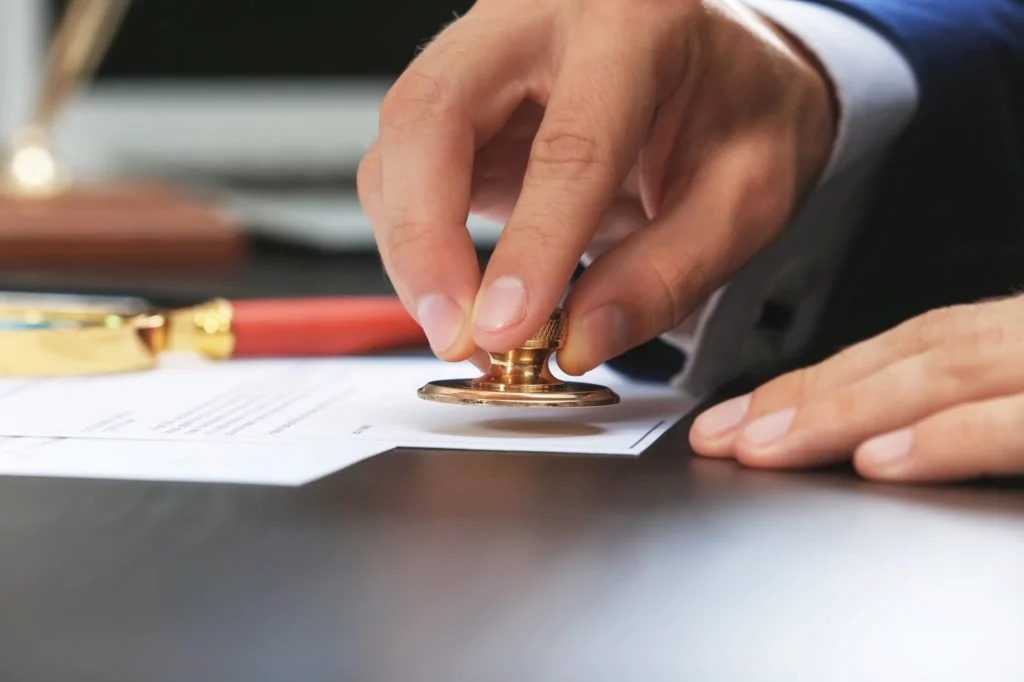 healthcare notary: notary agent stamping medical document